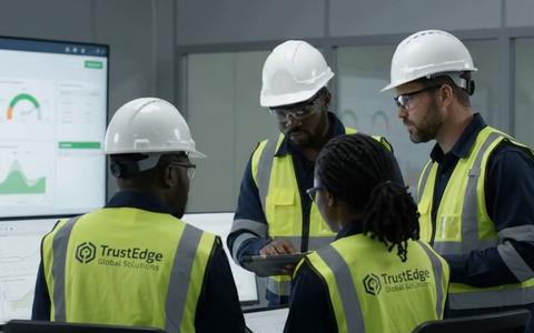 Engineers reviewing operational data together