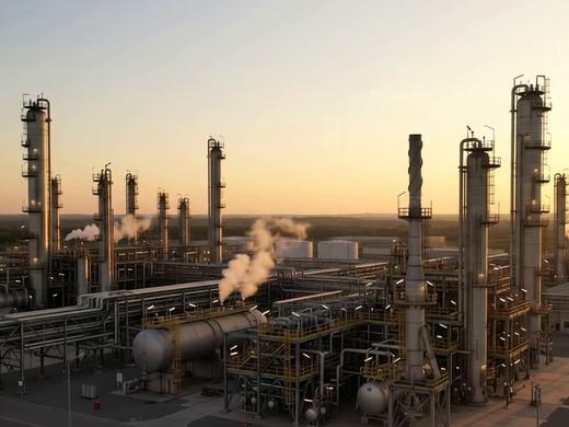 Refinery at sunset