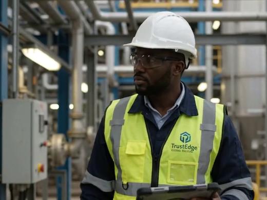 Engineer walking through a process plant
